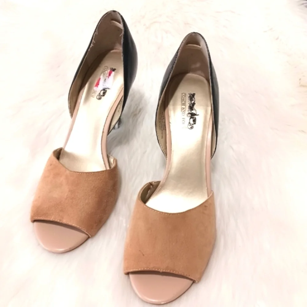 Coach and Four Women's Anna Camel Suede High Heels Sz 9.5M - Picture 3 of 11